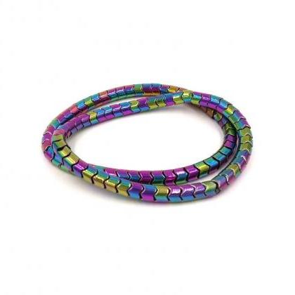 Gemstone Stretch Bracelet - Rainbow Hematite..