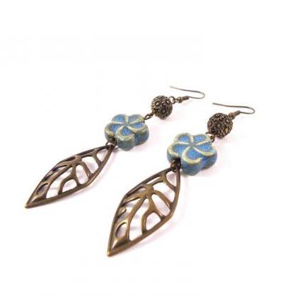 Flower Ethnic Earrings - Summer Boho Jewelry -..