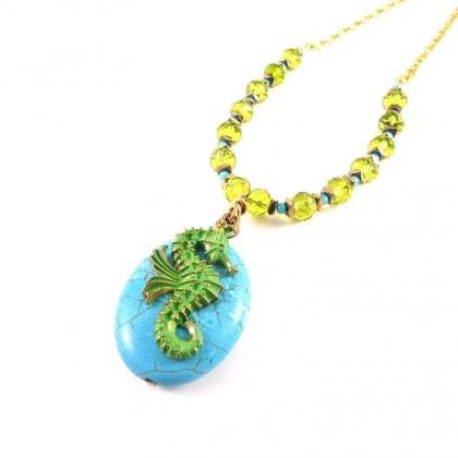 Seahorse Necklace - Summer Jewelry Trend - Mermaid..