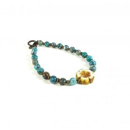 Blue Boho Gift - Blue Bracelet Womens - Agate..