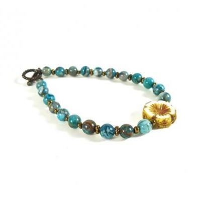 Blue Boho Gift - Blue Bracelet Womens - Agate..
