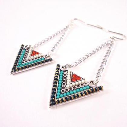 Triangle Earrings - Chevron Earrings - Geometric..