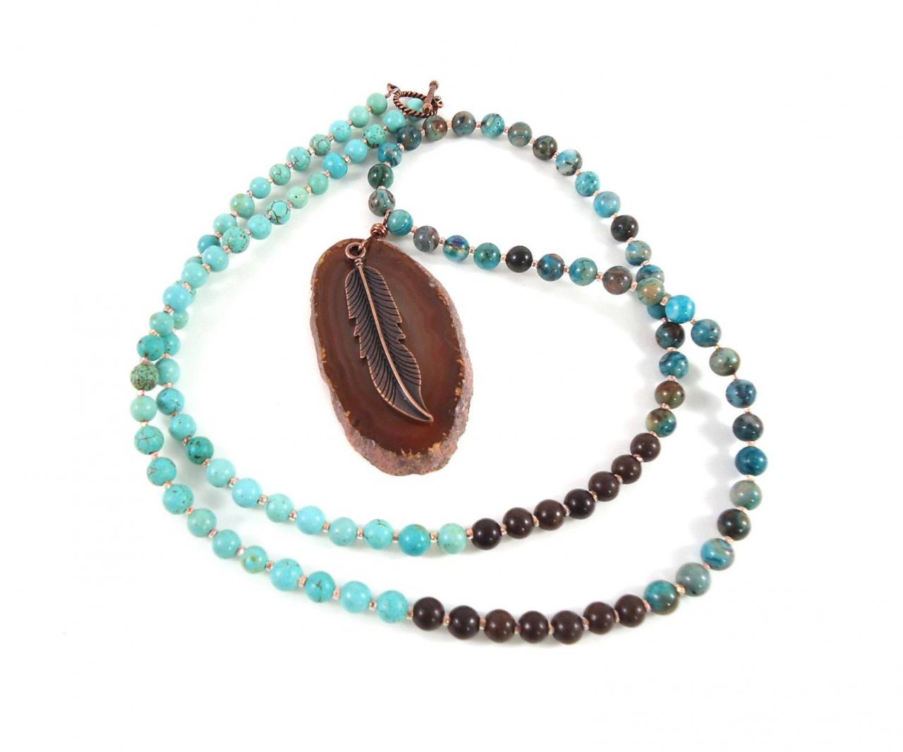 Turquoise Mala Necklace - Long Yoga Necklace - 108 Mala Prayer Beads