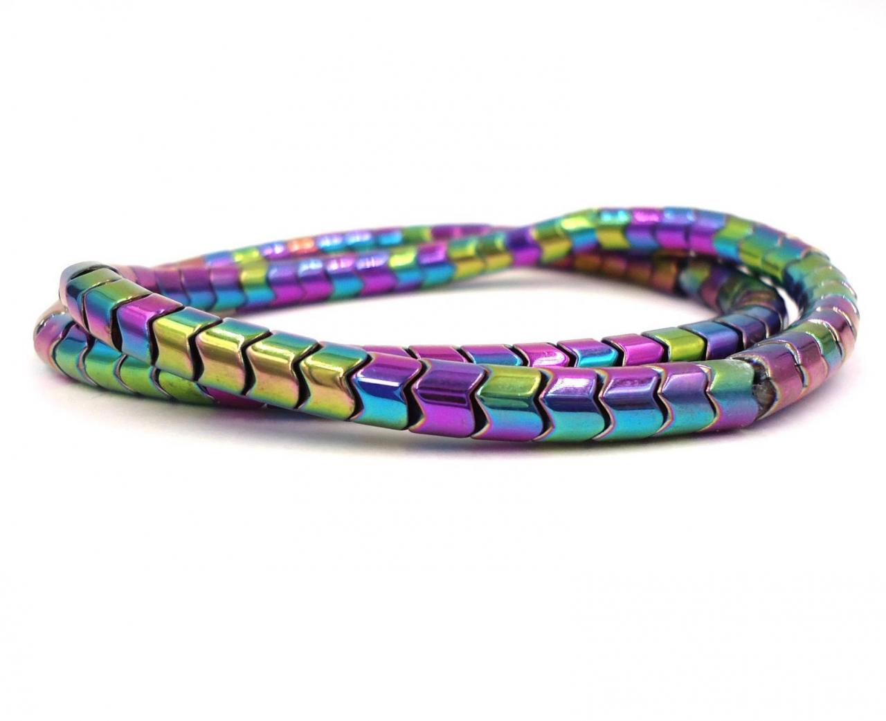 Gemstone Stretch Bracelet - Rainbow Hematite Stretch Bracelet - Hematite Stretch Bracelet - Gemstone Bracelet - Rainbow Hematite Bracelet