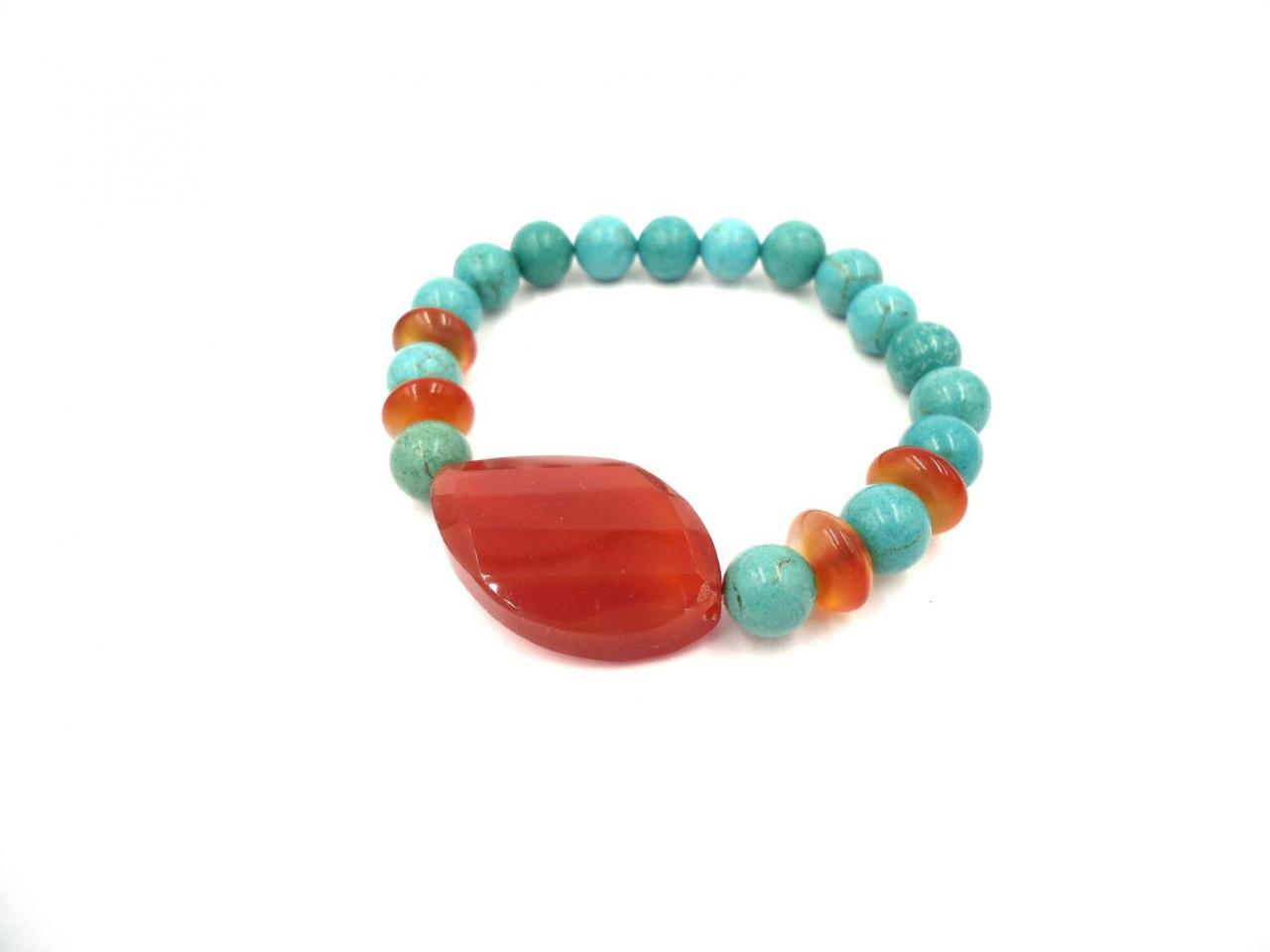 Healing Bracelet - Carnelian Jewelry - Blue Orange Jewelry - Carnelian Chakra - Adjustable Bracelet - Women Orange Bracelet - Carnelian Brac