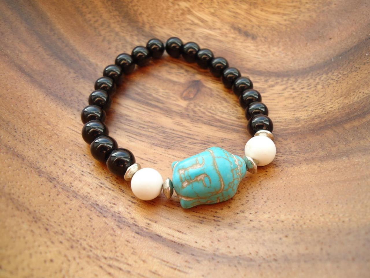 Wish Bracelet - Mala Bracelet - Meditation Bracelet - Turquoise Mala Jewelry- Turquoise Yoga Bracelet - Energy Bracelet December Birthstone