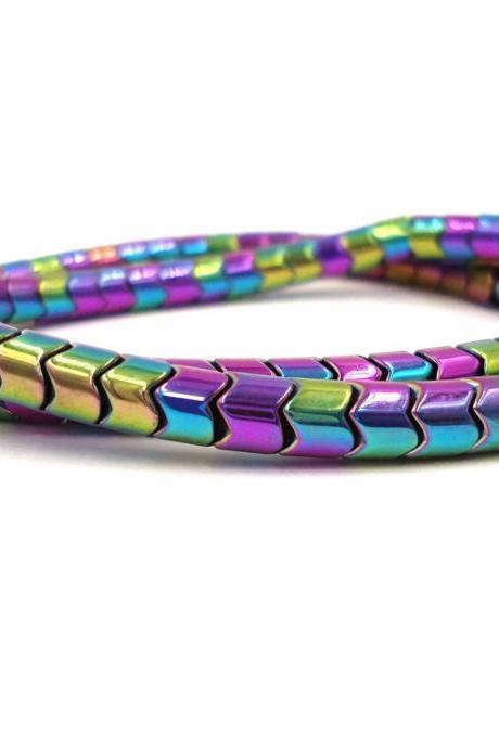 Gemstone Stretch Bracelet - Rainbow Hematite Stretch Bracelet - Hematite Stretch Bracelet - Gemstone Bracelet - Rainbow Hematite Bracelet